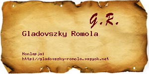 Gladovszky Romola névjegykártya